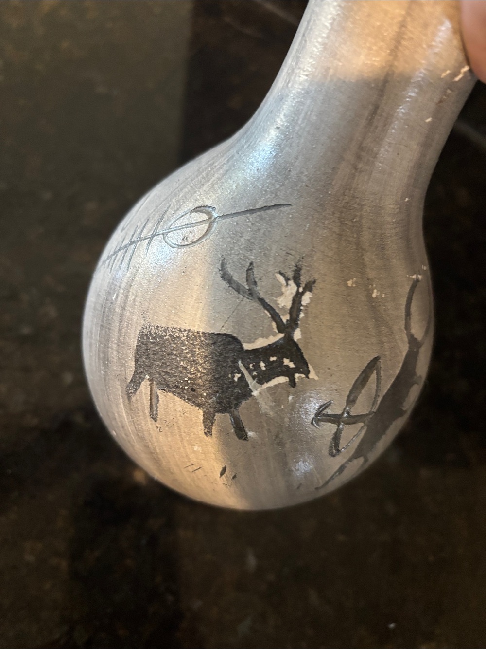 Binishtho NavajoGray Ceramic Decorative Bud Vase - Picture 7 of 7